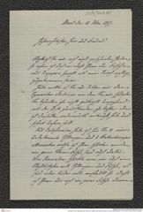 Nachlass Franz Steindachner, Brief von Gustav Schneider (senior) an Franz Steindachner (11.05.1877), Inv.Nr. 461.08, Seite 1